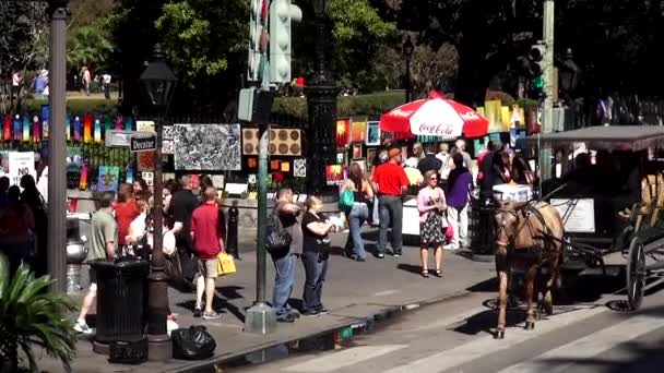 Sanat kaldırım Satılık Decatur Caddesi New Orleans New Orleans, Louisiana ABD — Stok video
