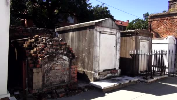 New Orleans St. Louis begraafplaats No.1 oude graven New Orleans, Louisiana, Verenigde Staten — Stockvideo