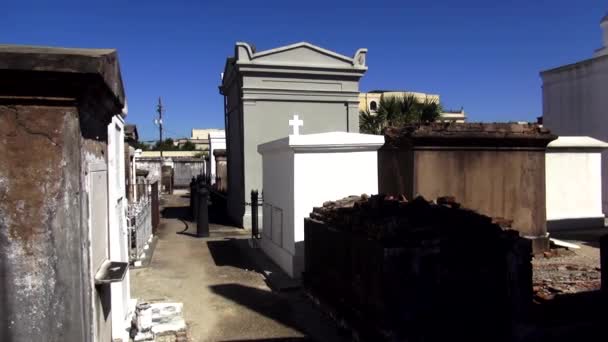 New Orleans St. Louis begraafplaats No.1 oude graven New Orleans, Louisiana, Verenigde Staten — Stockvideo