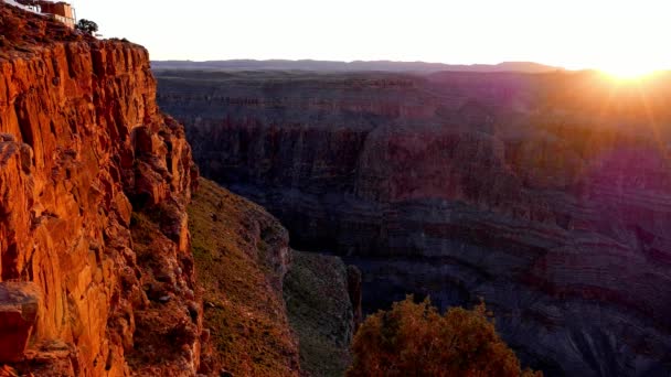 Soleil du soir au-dessus du Grand Canyon - coucher de soleil incroyable — Video