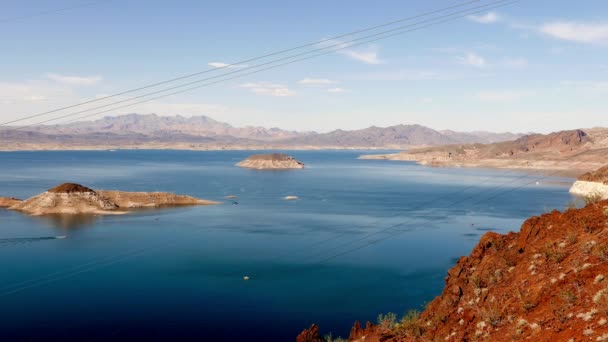 Lago Mead, tiro panorâmico de ângulo largo  . — Vídeo de Stock