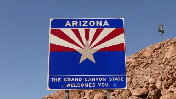 Frontera estatal entre Nevada y Arizona — Vídeo de stock