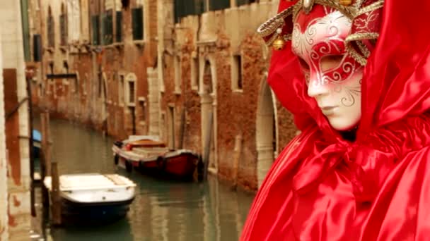 Benátská maska carneval di venezia - Benátky, Venezia — Stock video