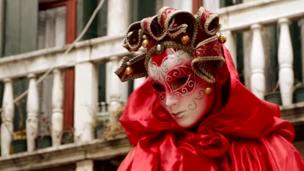Venetiaanse masker carneval di venezia - Venetië, Venezia — Stockvideo