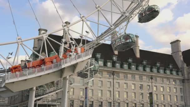 De capsules van het London Eye, Londen — Stockvideo