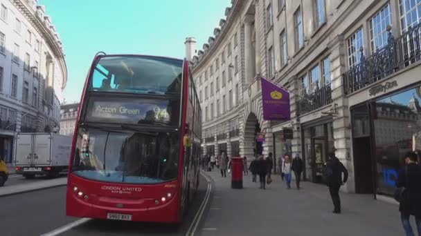 在伦敦摄政街-英国伦敦街头交通 — 图库视频影像
