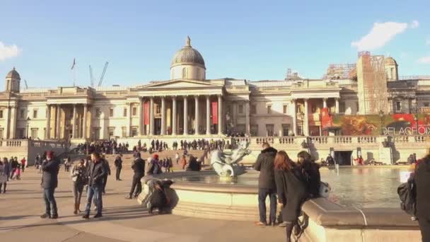 The National Gallery Londra a Trafalgar Square - LONDRA, INGHILTERRA — Video Stock