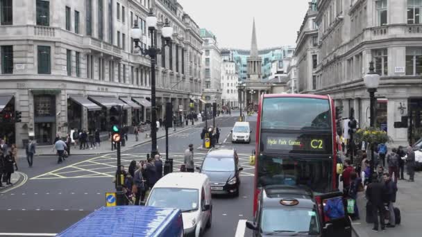 Regent Street övre området - London, England — Stockvideo