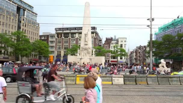 Dam Square, Amsterdam nap — Stock videók