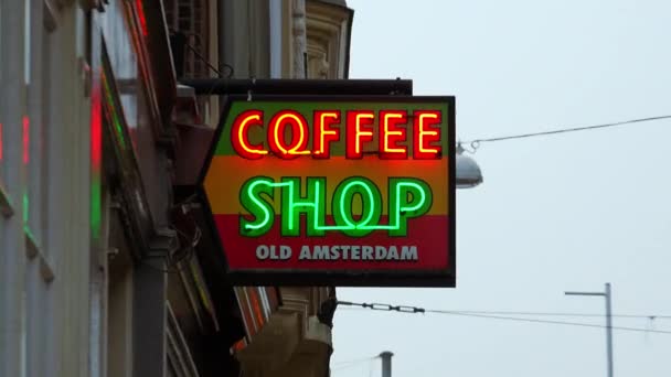 Coffeeshop Amsterdam velho — Vídeo de Stock