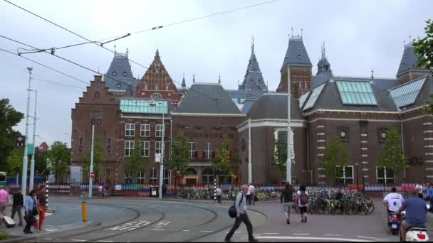Nederländerna nationella museum kallas Rijksmuseum — Stockvideo