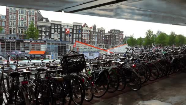 阿姆斯特丹市的自行车 — 图库视频影像