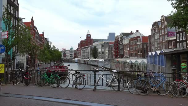 The Canals of Amsterdam typical view — Stock Video