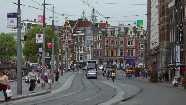 Вид на улицу Амстердама — стоковое видео