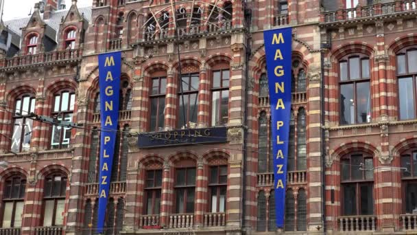 Magna Plaza shoppingcenter i Amsterdam — Stockvideo