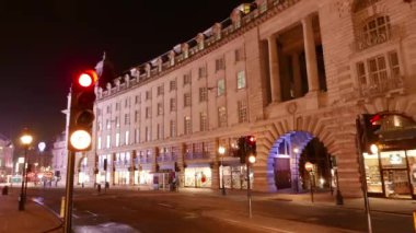 Regent street Londra zaman atlamalı çekim gece