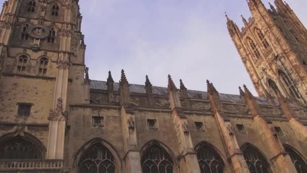 Catedral de Cantuária ao sol da noite — Vídeo de Stock