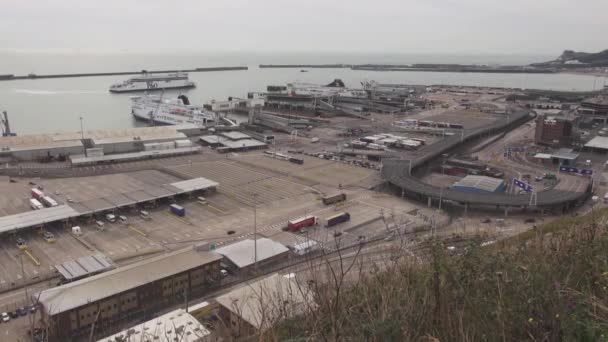 Hamnen i Dover från ovan — Stockvideo