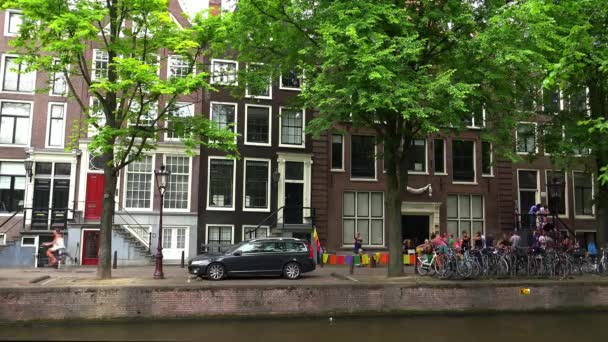 Typical Amsterdam buildings — Stock Video