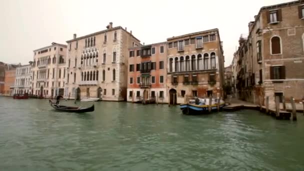 Поездка на лодке через venice Canale Grande — стоковое видео