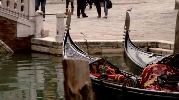 Гондола - Венеция, Венеция — стоковое видео