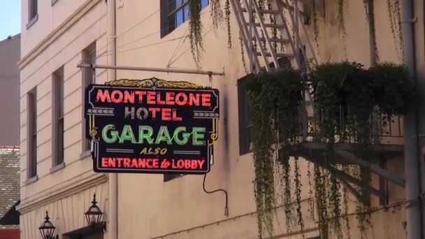 Beroemde Monteleone Hotel in New Orleans Franse kwartaal New Orleans Louisiana — Stockvideo