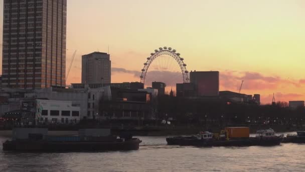Лондонский горизонт на закате — стоковое видео