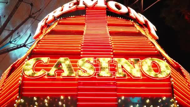 Casino Freemont incrível Las Vegas Portugal — Vídeo de Stock