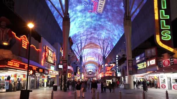 Las Vegas centre-ville à Freemont street Las Vegas USA — Video