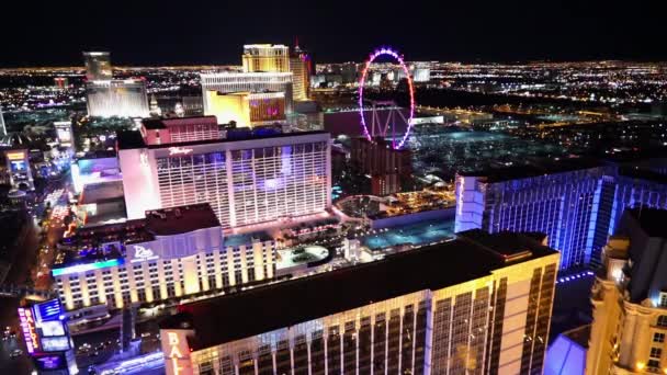 Las Vegas from above with new High Roller Ferris wheel Las Vegas USA — Stock Video