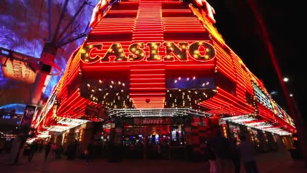 Casino a Freemont street Las Vegas centro di Las Vegas Stati Uniti — Video Stock