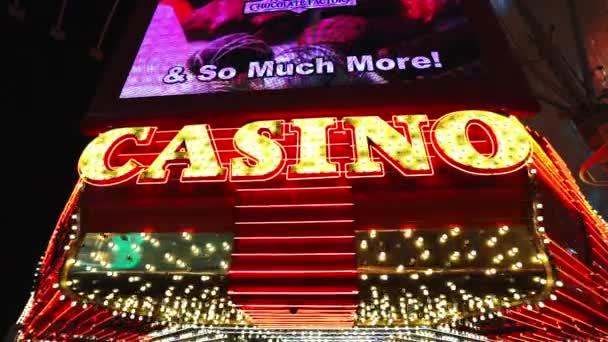 Las Vegas casino en el centro de Las Vegas Estados Unidos — Vídeos de Stock