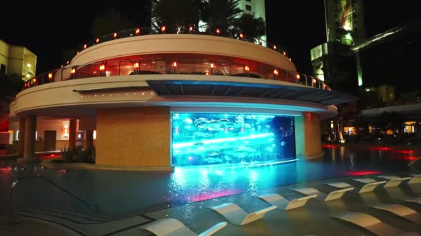 Dejligt hotel pool område på Golden Nugget kaldet The Tank Las Vegas USA – Stock-video
