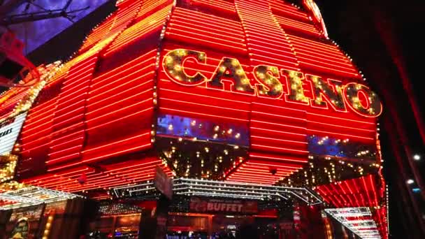 Slavný Freemont Casino v centru Las Vegas Las Vegas Usa — Stock video