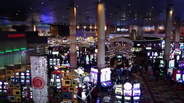 广角拍摄的拉斯维加斯美国拉斯维加斯赌场 — 图库视频影像