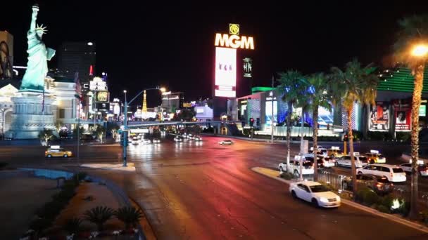 Esquina de la calle Las Vegas strip en MGM Grand Las Vegas USA — Vídeos de Stock