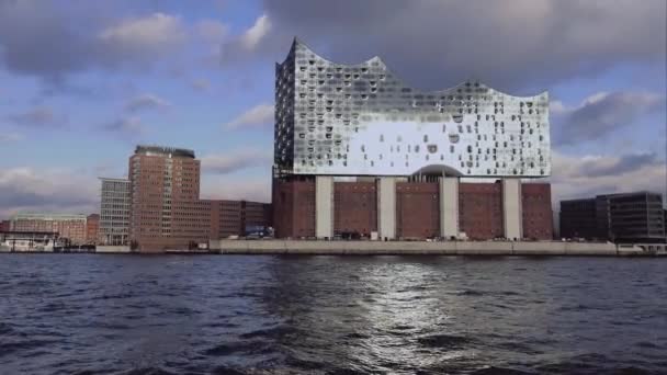 Csodálatos kilátás nyílik Elbphilharmonie Hamburg Hamburg Németország — Stock videók