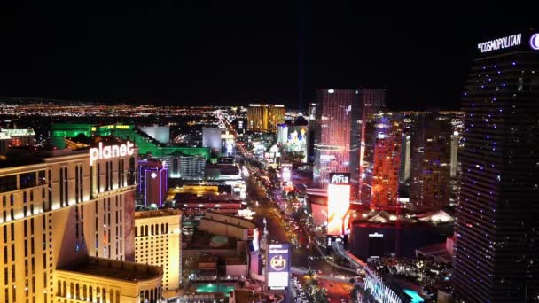 Lenyűgöző Las Vegas-i éjszaka - Las Vegas, Nevada/Usa — Stock videók
