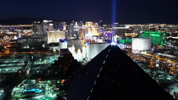 Güzel Las Vegas gece - harika hava atış - Las Vegas, Nevada/ABD tarafından — Stok video