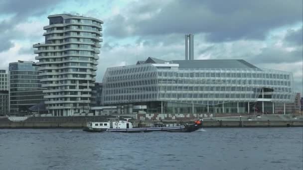 Modern Hafen City Hamburg alan Hamburg Almanya — Stok video