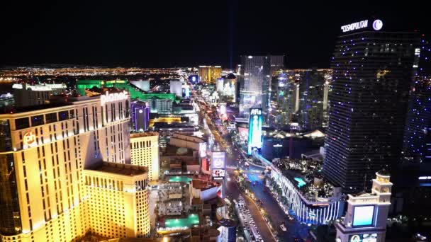 Underbara Las Vegas Strip på natten - Las Vegas, Nevada/Usa — Stockvideo