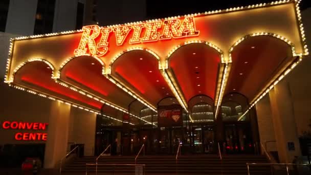 Riviera Hotel główne wejście - Las Vegas, Nevada/Usa — Wideo stockowe
