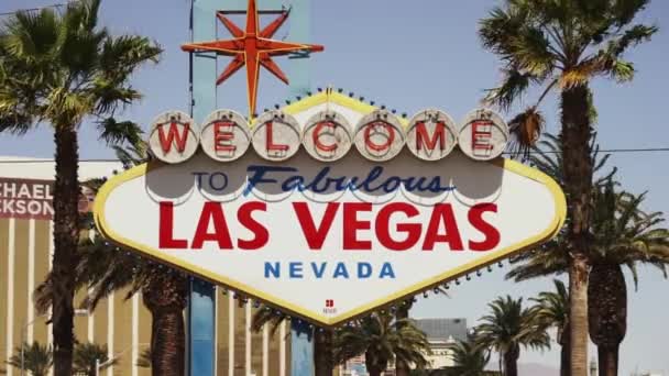 Bem-vindo ao sinal de Las Vegas - LAS VEGAS, NEVADA / EUA — Vídeo de Stock