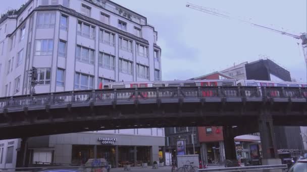 Widok ulicy Hamburg z Tramwaje w Hamburgu — Wideo stockowe