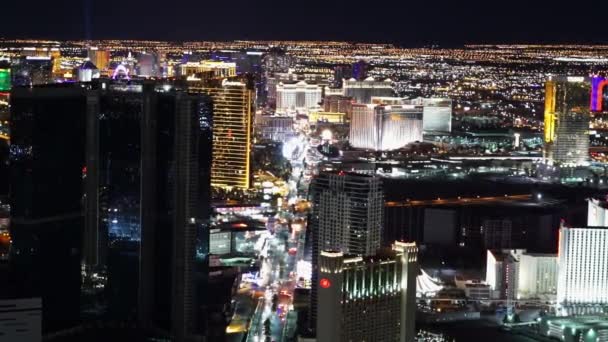Las Vegas strip from above great aerial shot  - LAS VEGAS, NEVADA/USA — Stock Video
