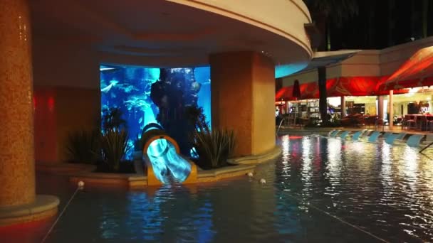 Velký bazén a lázeňská oblast v Las Vegas-Las Vegas, Nevada/USA — Stock video