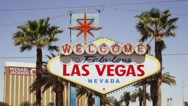 Las Vegas Indgang tegn - LAS VEGAS, NEVADA / USA – Stock-video