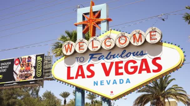 Slavný Vítejte ve znamení Las Vegas-Las Vegas, Nevada/USA — Stock video
