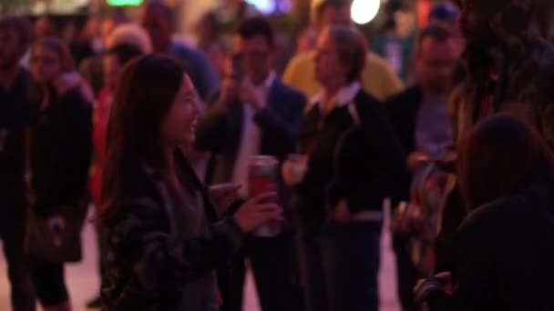 Freemont street party at Las Vegas downtown  - LAS VEGAS, NEVADA/USA — Stock Video