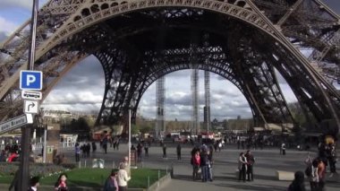 Under the Eiffel Tower of Paris - PARIS, FRANCE  MARCH 30, 2013